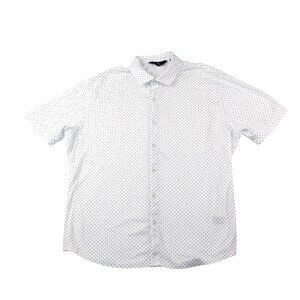 Hart Schaffner Marx Mens Sz XL Geometric Pattern Short Sleeve Button Front Shirt